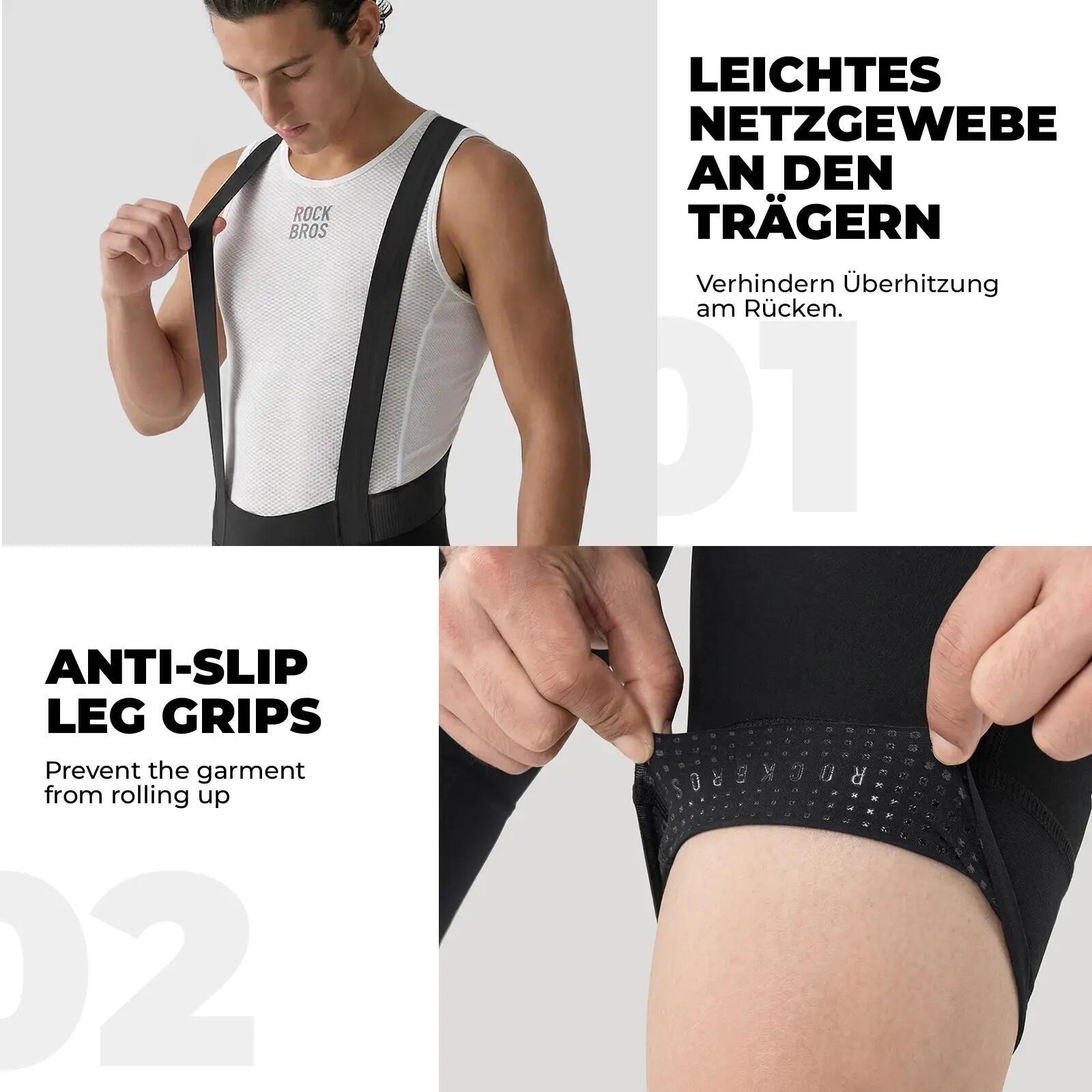 ROCKBROS Herren Kurz Fahrrad Trägerhose 5/6