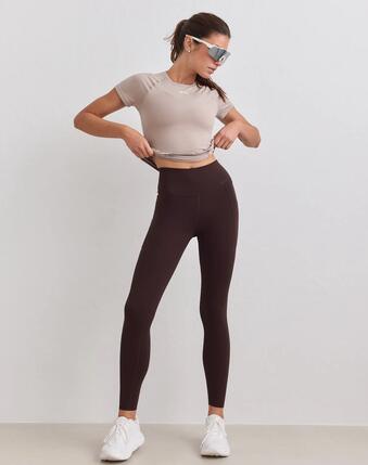 Damskie legginsy z wysokim stanem, squat proof, z kieszeniami Sense czarne