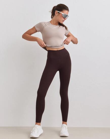 Damskie legginsy z wysokim stanem, squat proof, z kieszeniami Sense czarne
