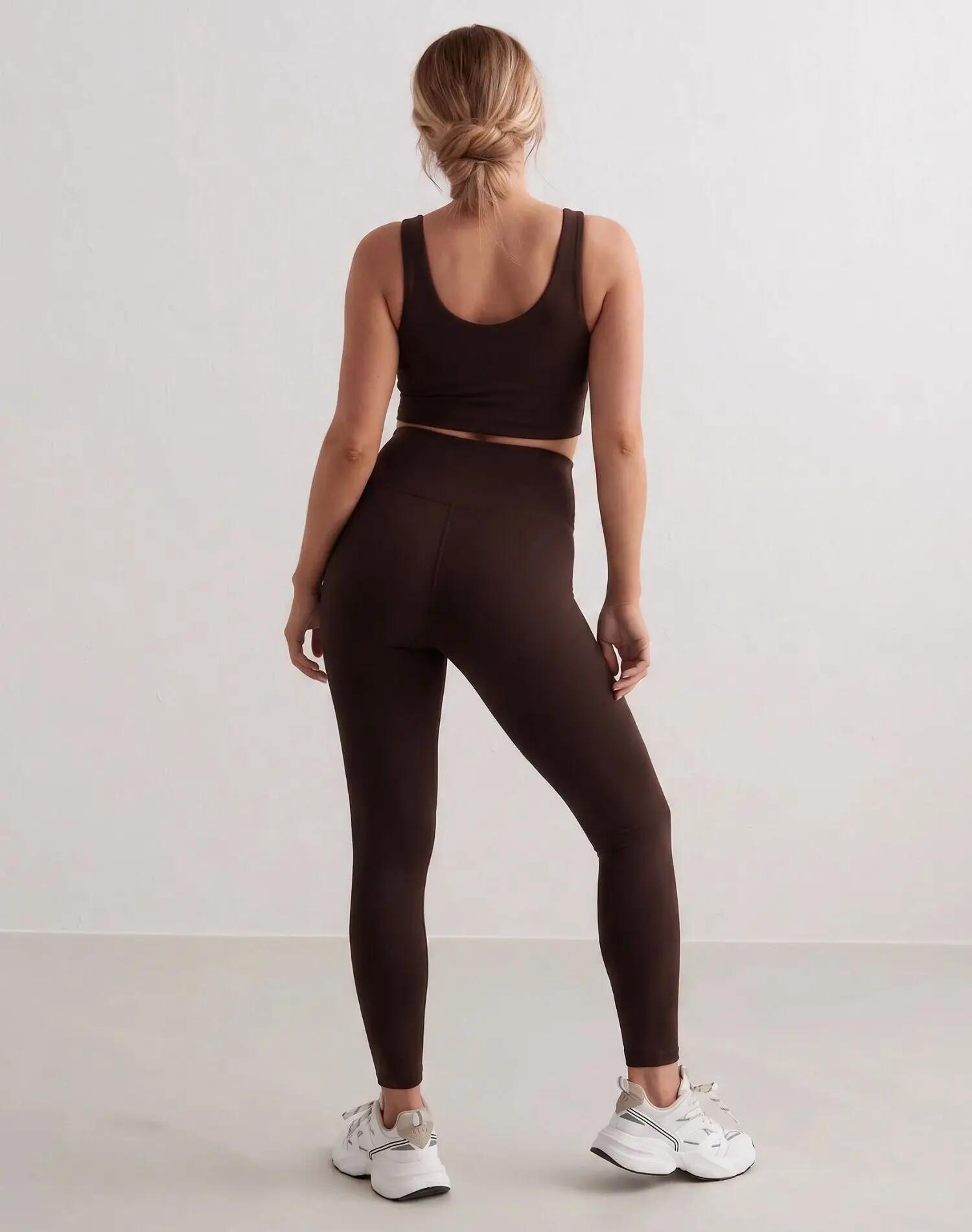 Dames Sportlegging Zwangerschap Hoge Taille squat proof Sense Chocolade 5/5