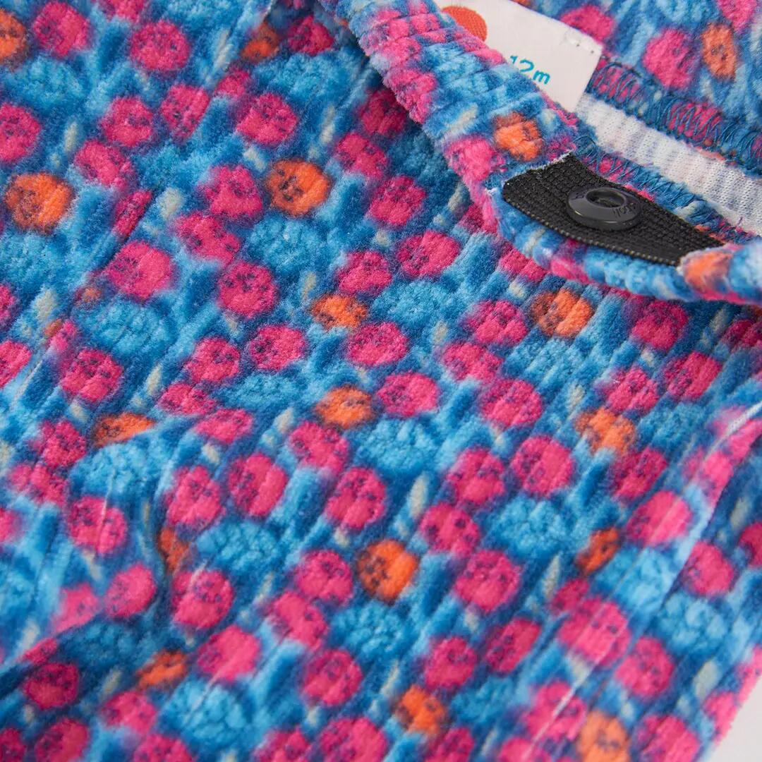 Pantalón niña estampado flores azul acampanado 3/4
