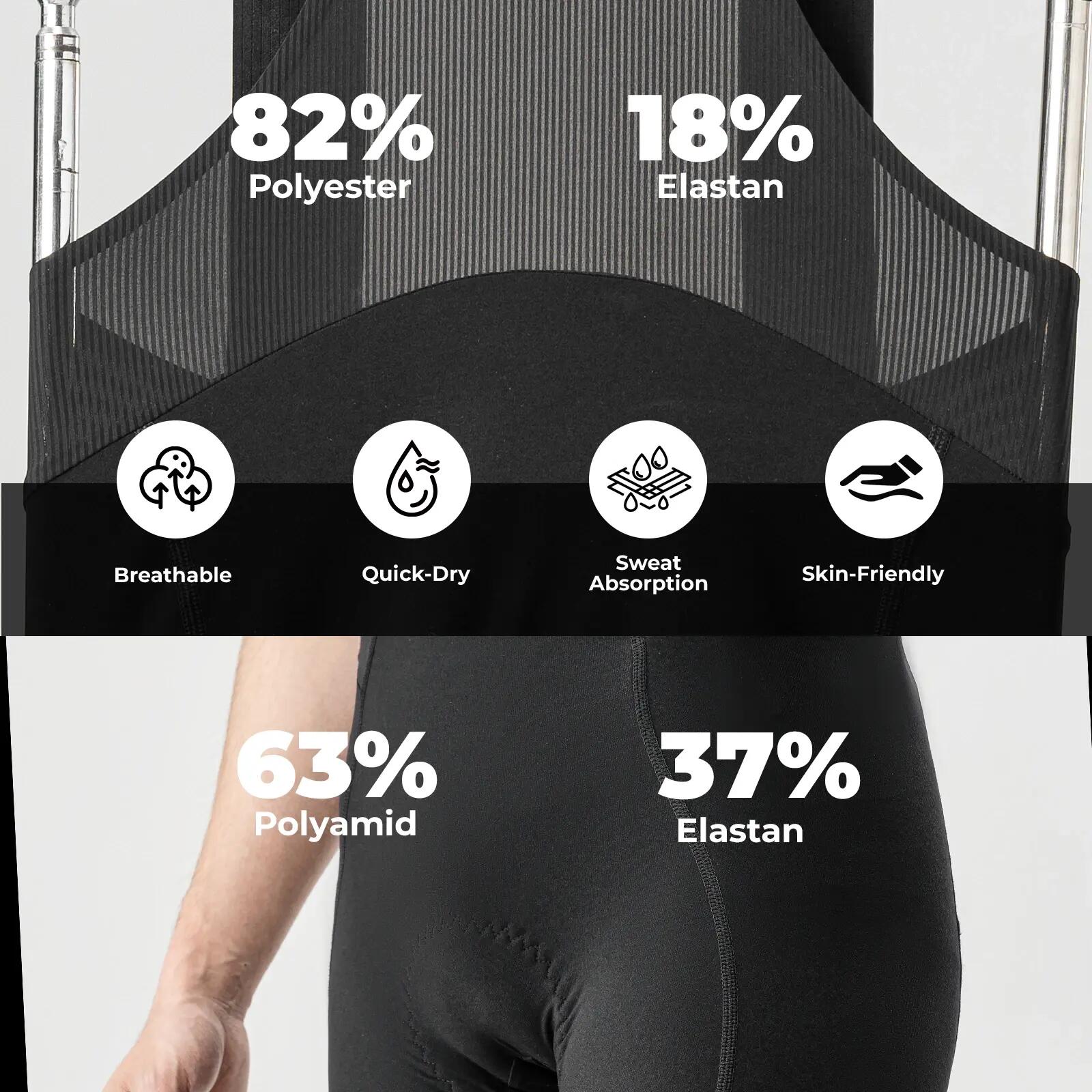 ROCKBROS Herren Kurz Fahrrad Trägerhose 3/6