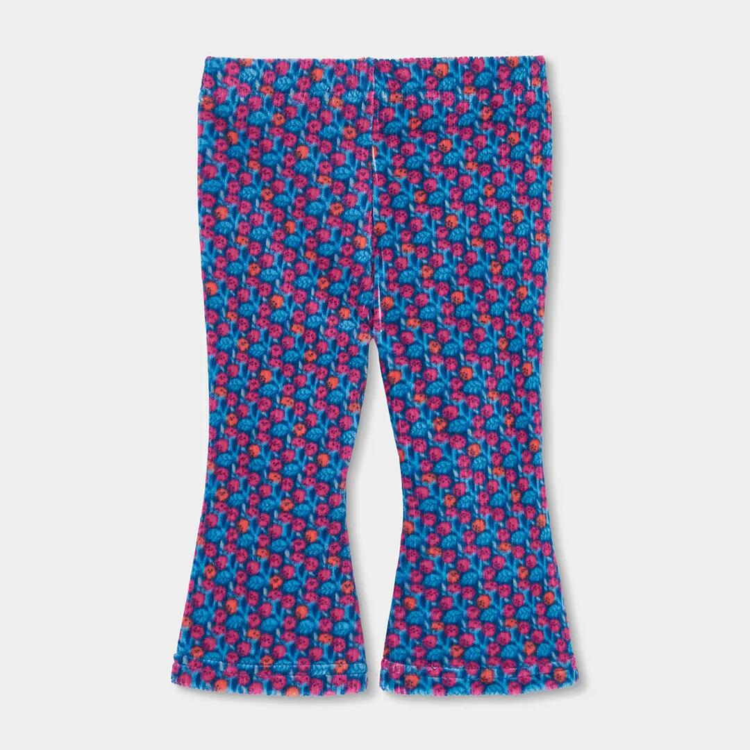 Pantalón niña estampado flores azul acampanado 2/4