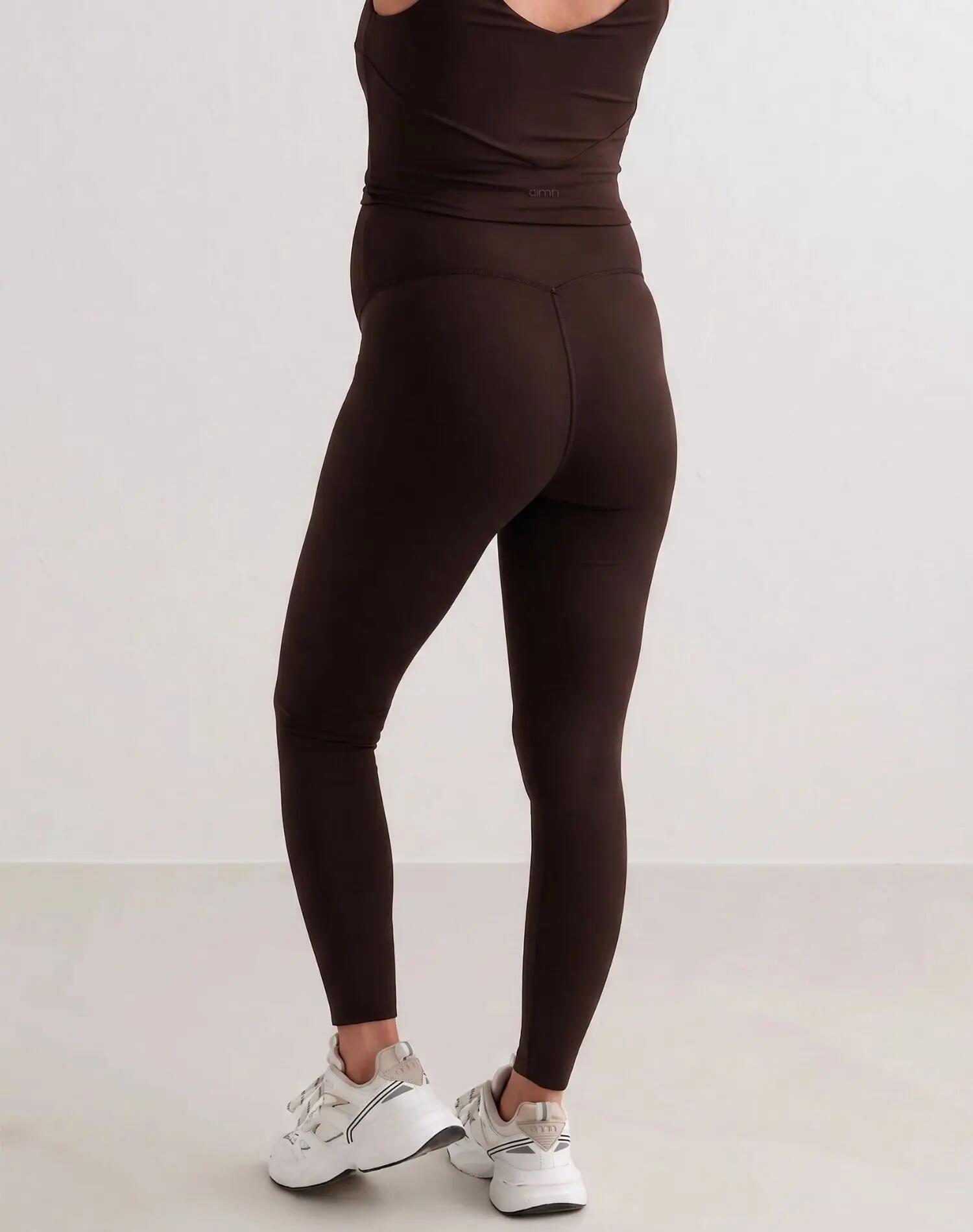 Dames Sportlegging Zwangerschap Hoge Taille squat proof Sense Chocolade 3/5
