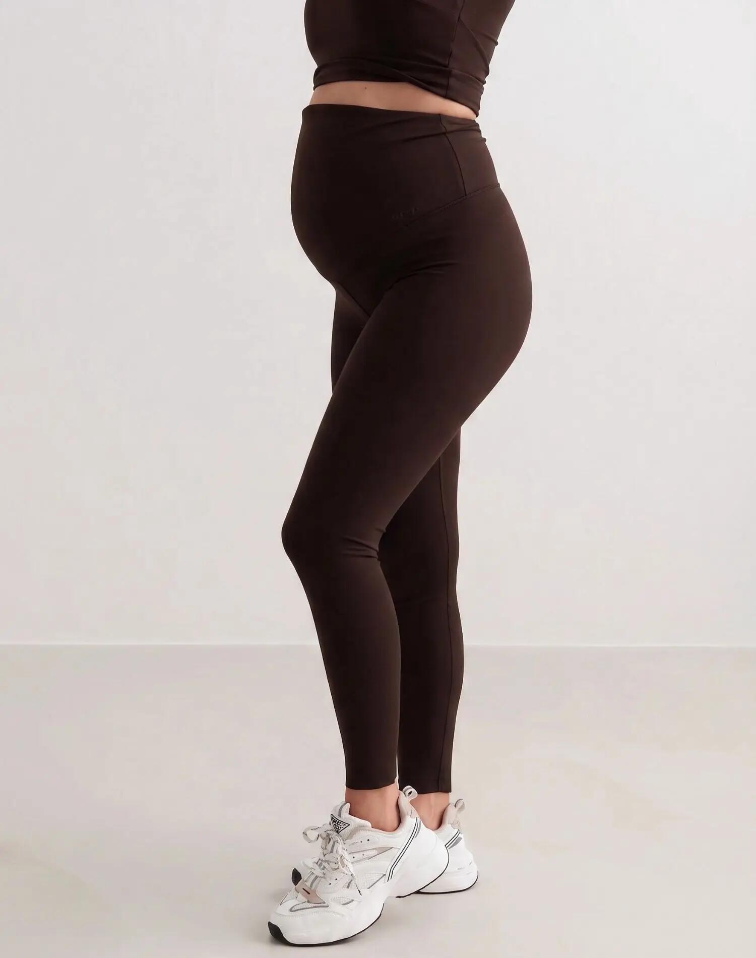 Dames Sportlegging Zwangerschap Hoge Taille squat proof Sense Chocolade 2/5
