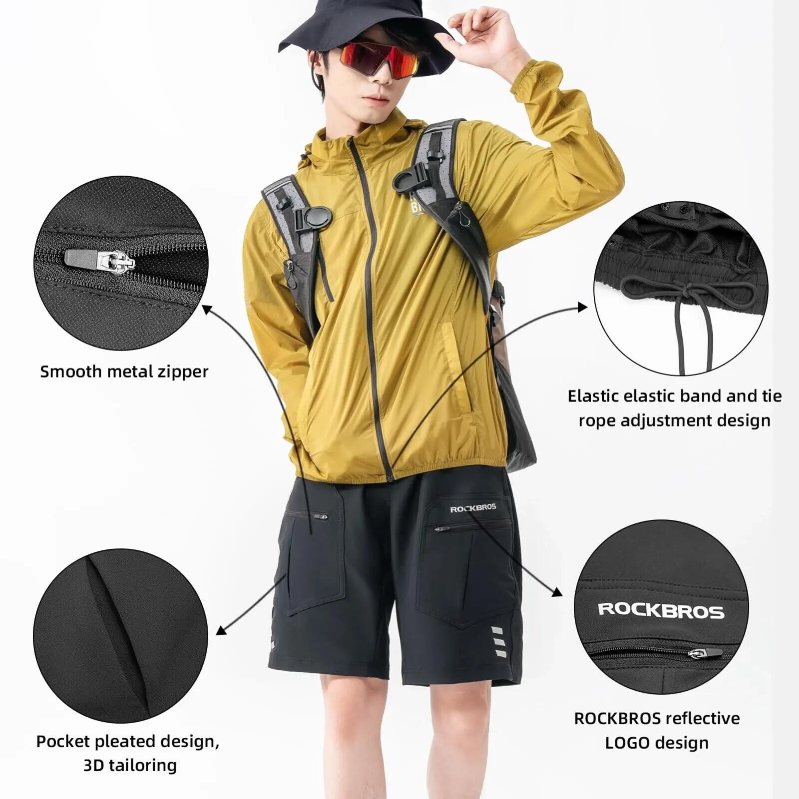 ROCKBROS 2in1 Herren 4D Fahrradhose gepolstert 7/9
