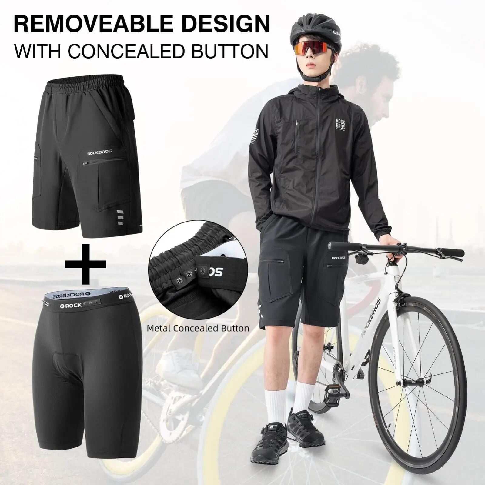 ROCKBROS 2in1 Herren 4D Fahrradhose gepolstert 3/9