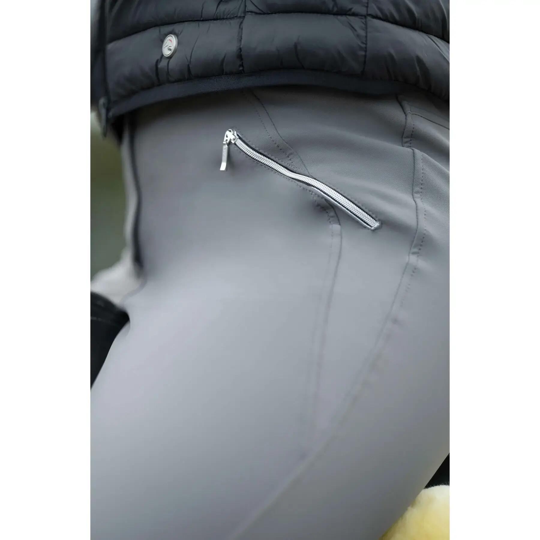Pantaloni da equitazione full grip per bambina HKM Lia High Waist 3/3