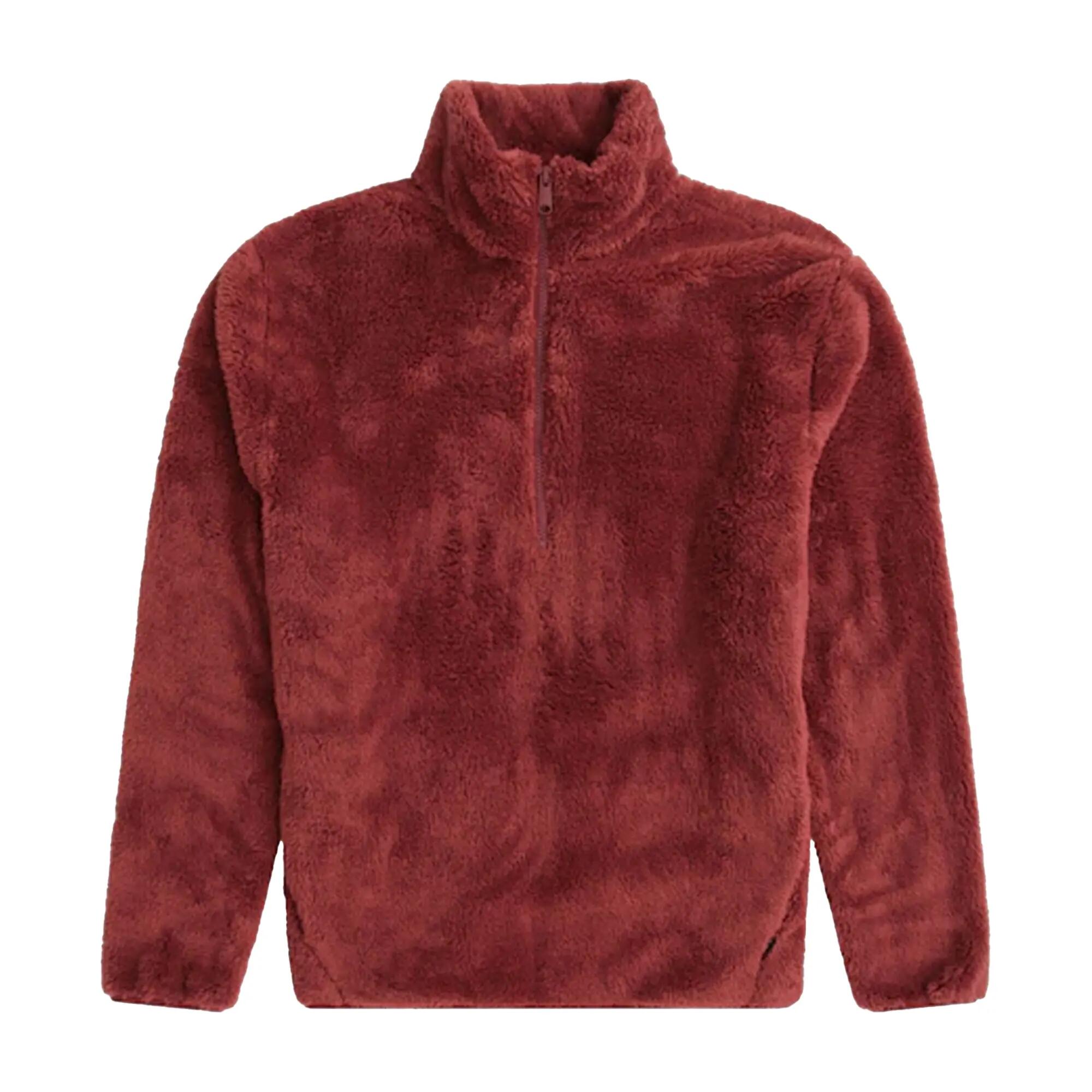 Giacca Pile Peluche Mezza Cerniera Uomo Animal Rosso 2/3