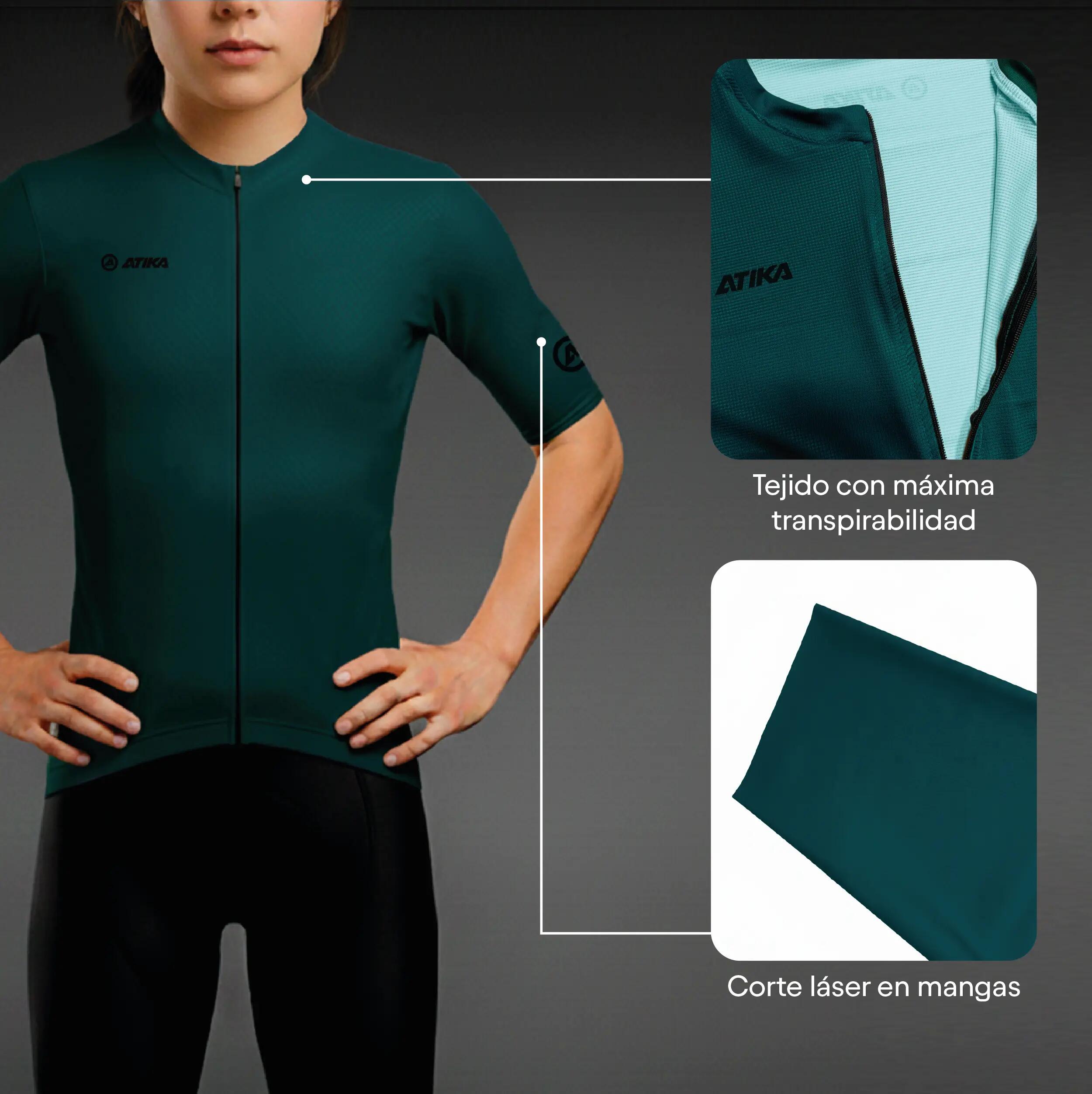 Atika Maillot Ciclismo Manga Corta Dama Modelo Core Transpirable Secado Rápido 2/6