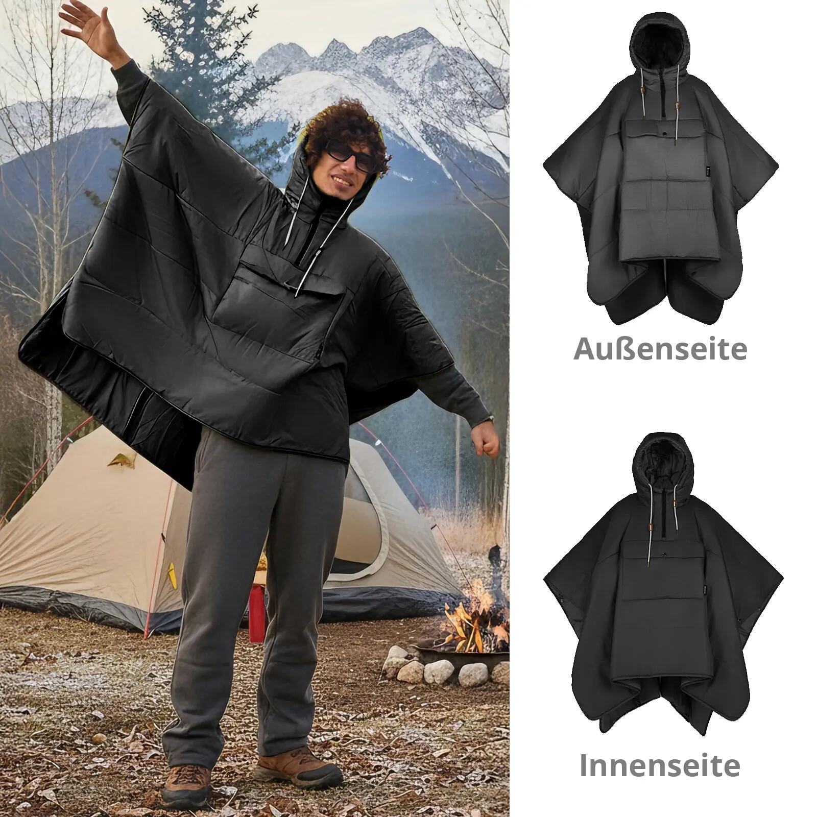 Regenponcho Comfy Camping Isolatie Capuchon Deken Warm Gevoerd 5/7