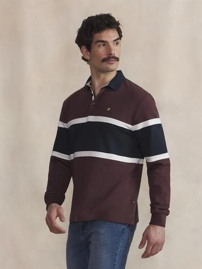 Polo manches longues - Homme - TYLIOPOL - Rose/rouge