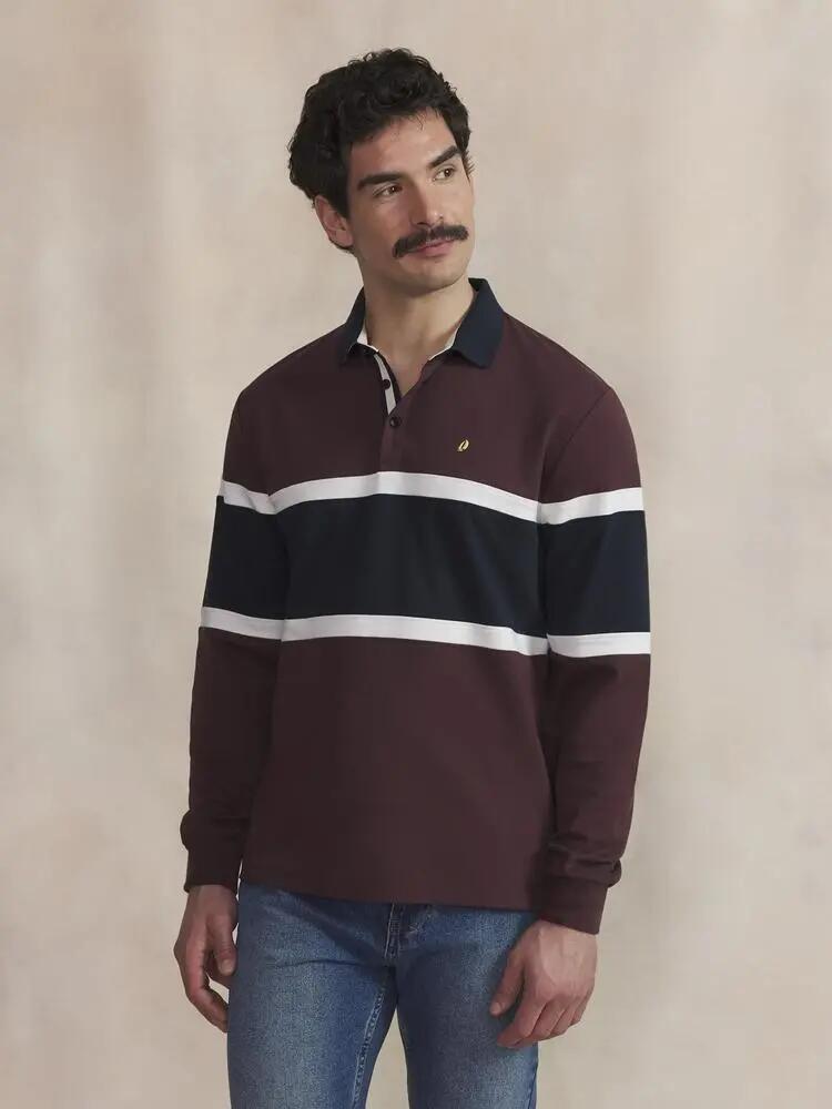 Polo manches longues - Homme - TYLIOPOL - Rose/rouge 2/5
