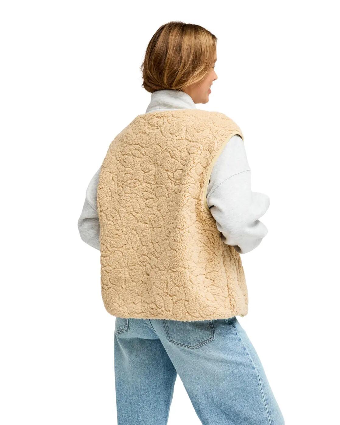 Gilet Sherpa zippé BEST TOWN Beige Femme 2/4