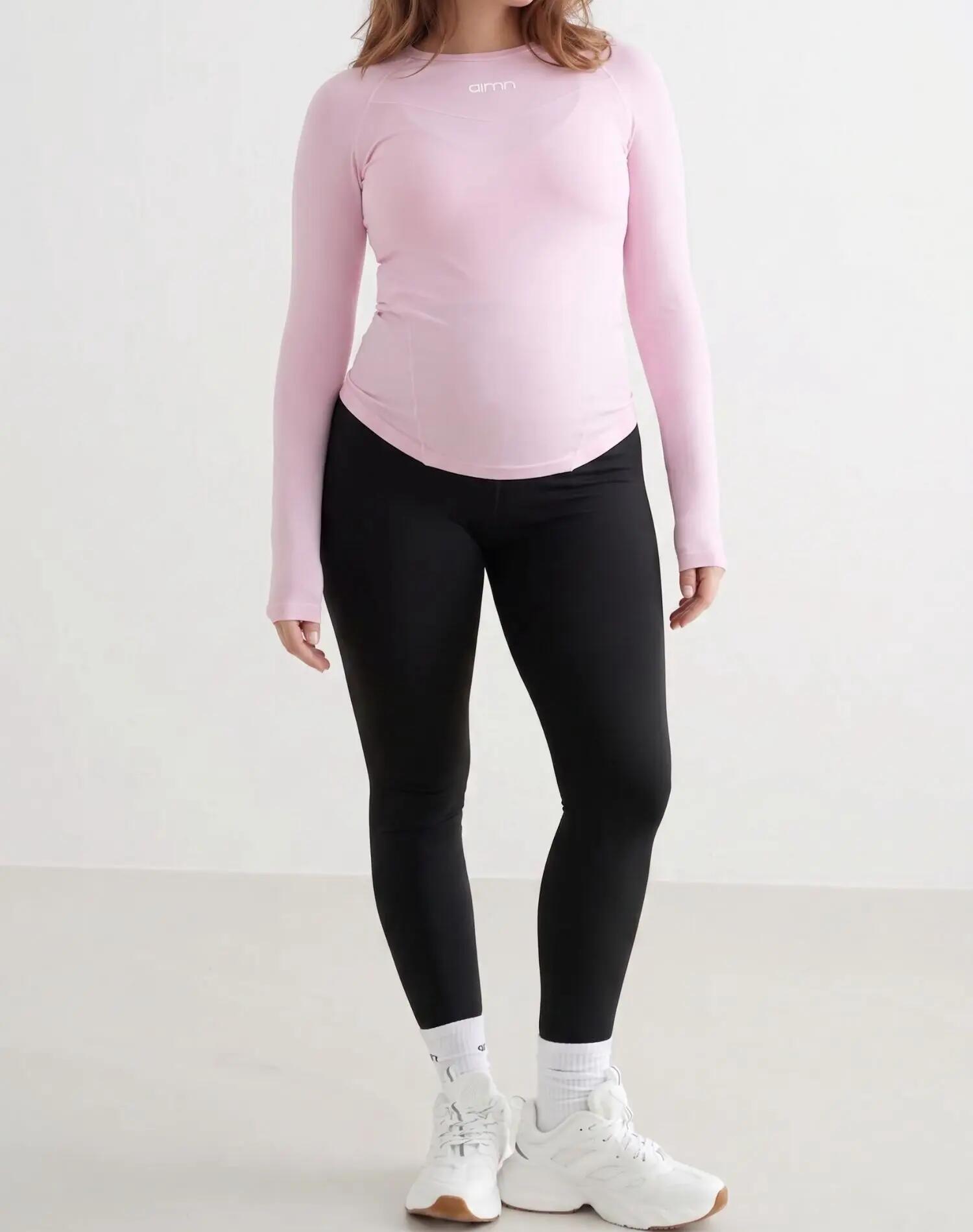 Femme T-shirt Manches Longues Maternité Séchage Rapide Soft Basic Barbe à papa 2/6