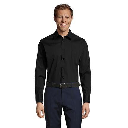 Heren Brighton Stretch Business Shirt met lange mouwen (Wit)