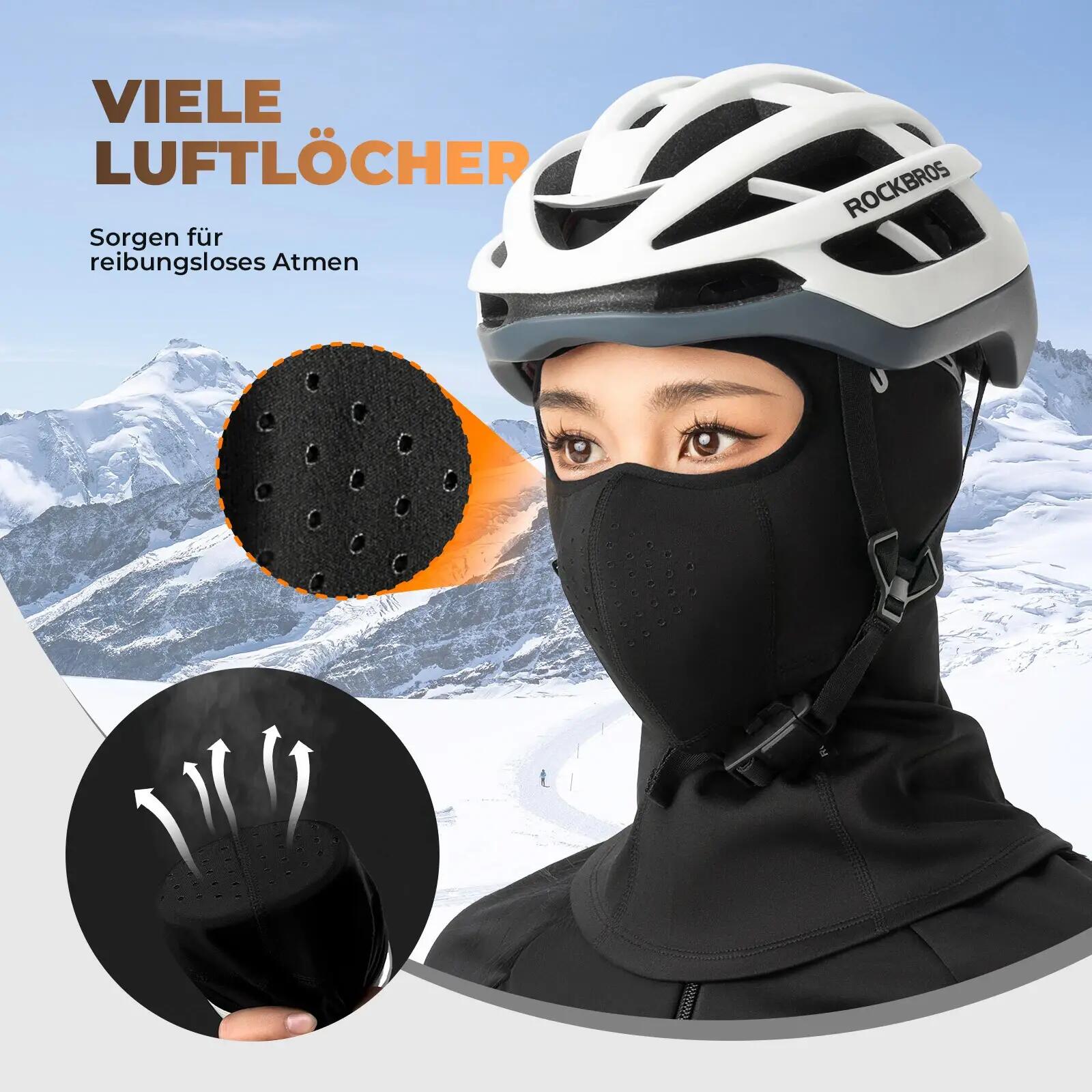 Winter-Sturmhaube winddicht mit Fleece & Brillenlöchern – rutschfest für Helm 5/7