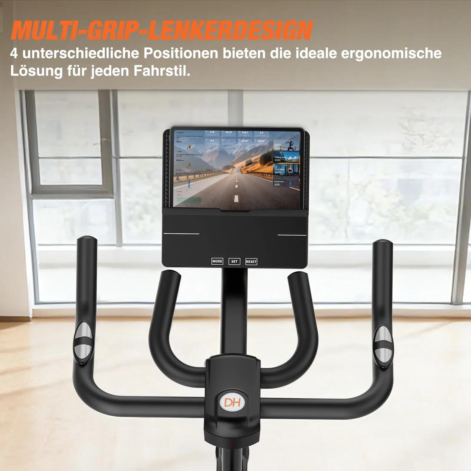 DH FitLife Heimtrainer Fahrrad Ergometer mit Pulssensor, App & LED-Display 5/7
