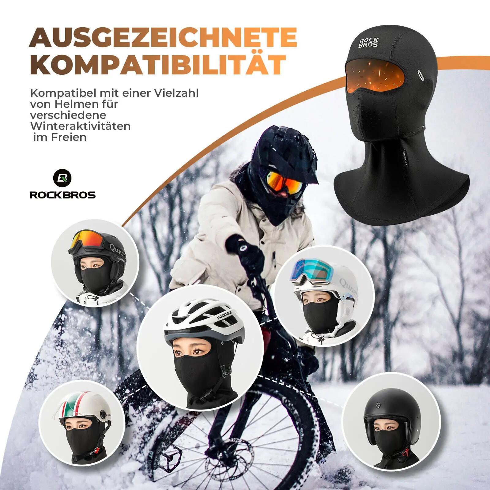 Winter-Sturmhaube winddicht mit Fleece & Brillenlöchern – rutschfest für Helm 2/7