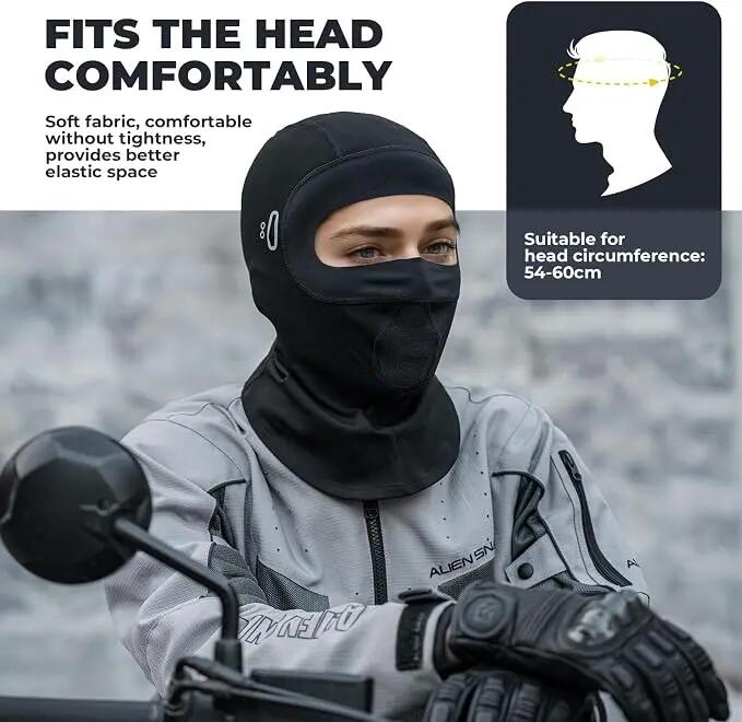 Winter-Sturmhaube winddicht mit Fleece & Brillenlöchern 3/7