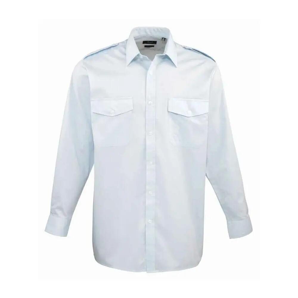 Mens LongSleeved Pilot Shirt (Light Blue)
