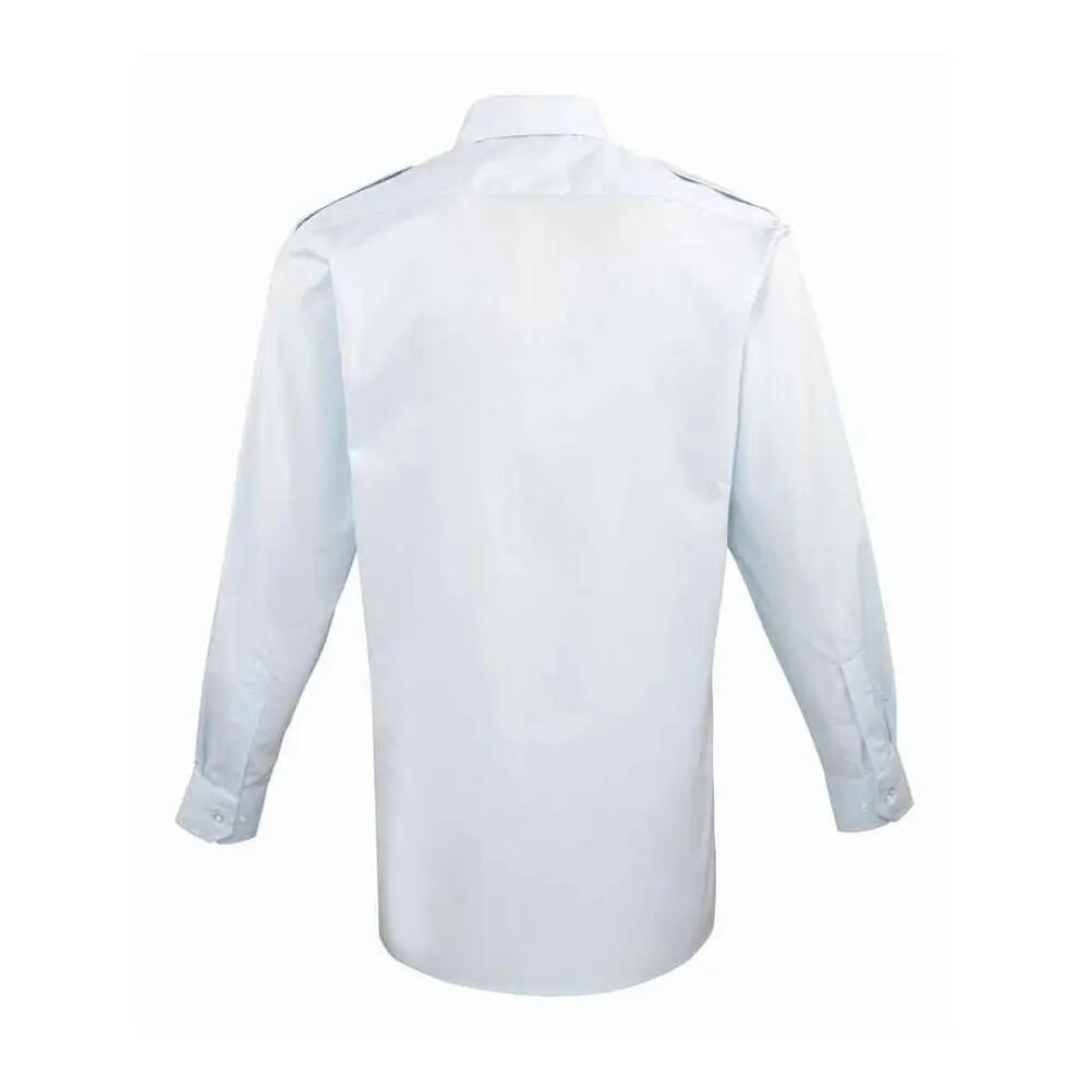 Camisa piloto de manga comprida para homem (Azul claro) 2/3