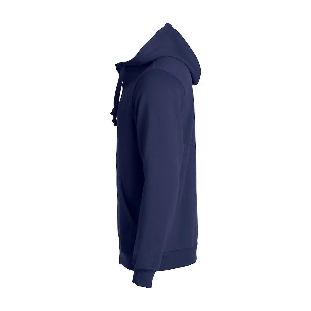 Mens Basic Full Zip Hoodie (Dark Navy) 3/4