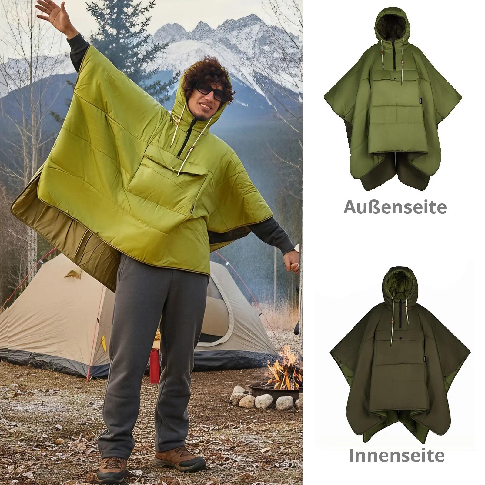 Poncho de pluie Comfy Camping Isolation Capuche Couverture Doublé Chaud 5/7