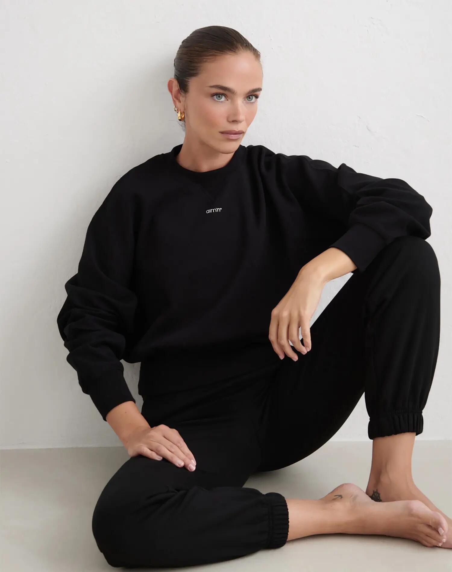 Sudadera Mujer Ajuste Regular Corta Piqué Sportif Negro 2/4