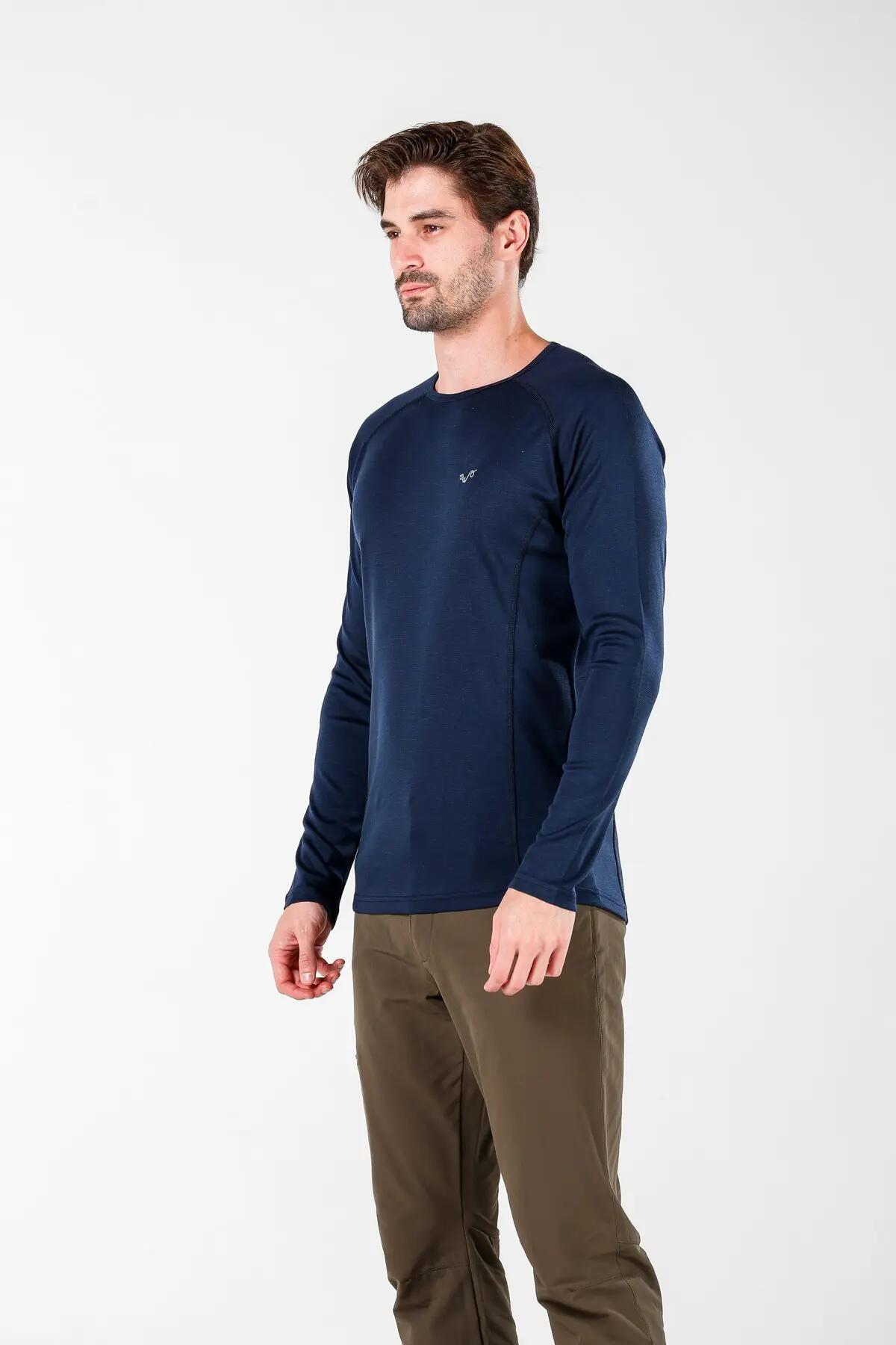 Remus - męska koszulka termoaktywna 100% merino (195 g/m²) XL, Granatowy 5/7