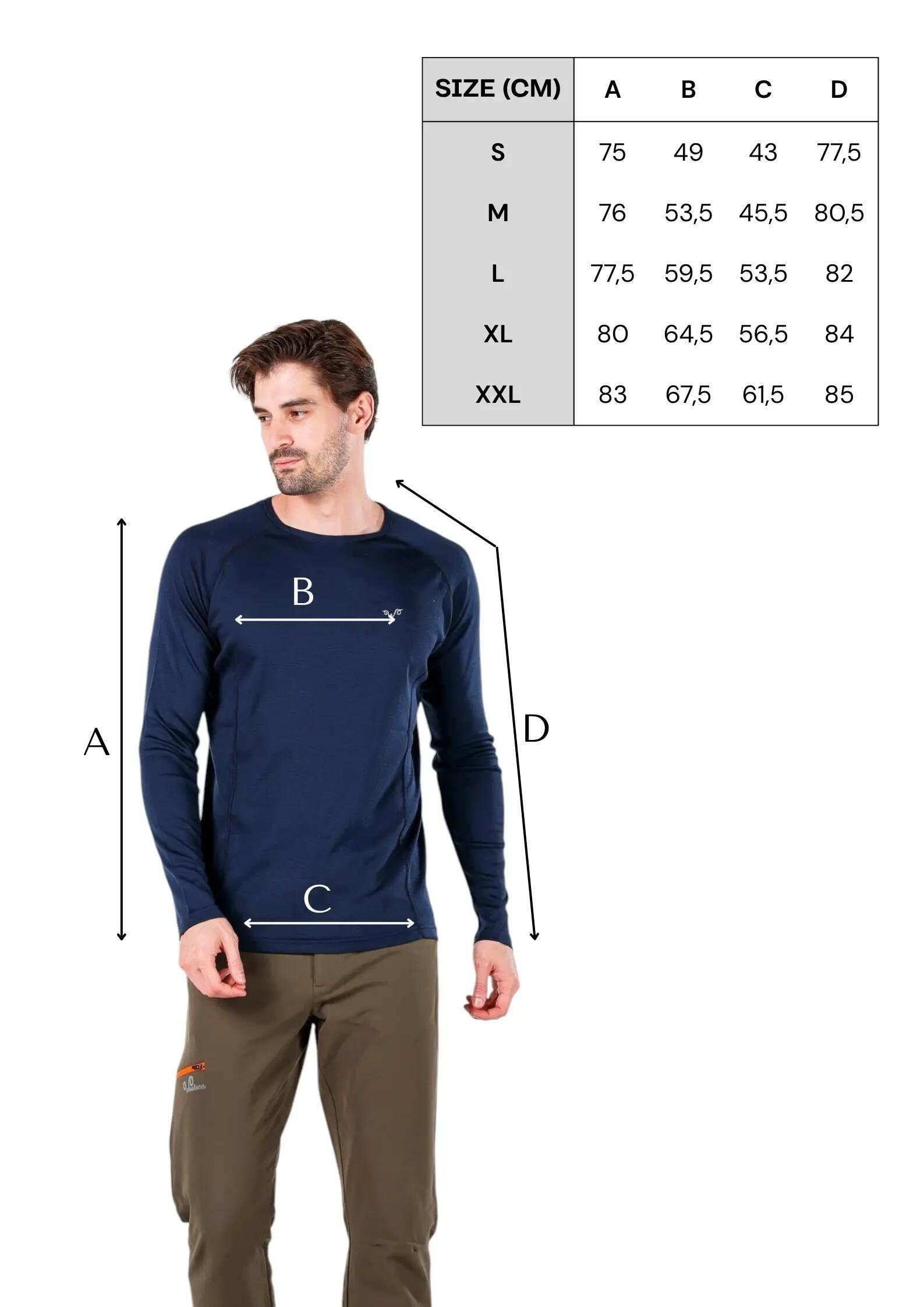 Remus - męska koszulka termoaktywna 100% merino (195 g/m²) XL, Granatowy 2/7