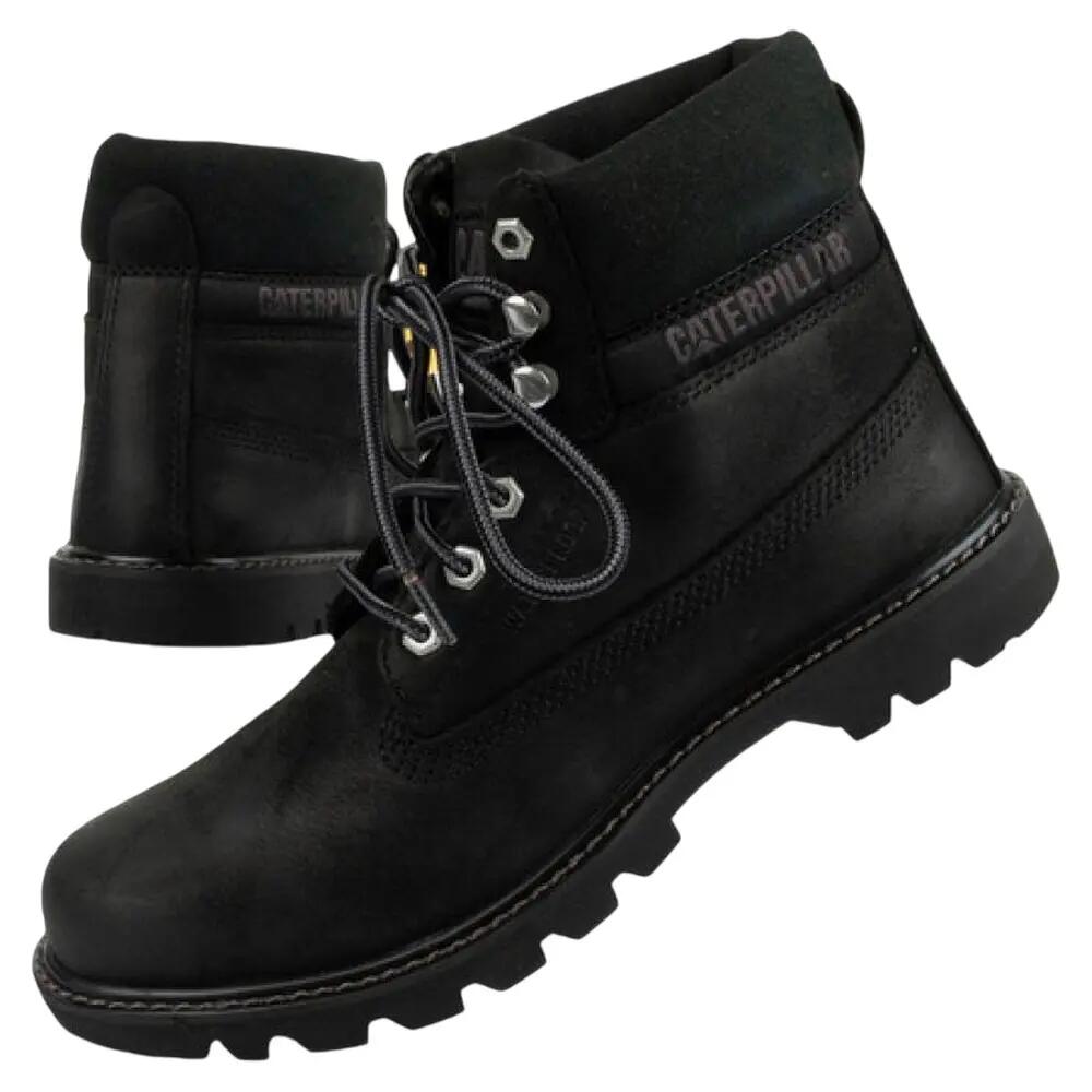 Botas a los Tobillos de Cuero Full Grain Colorado para Hombre Negro 6/6