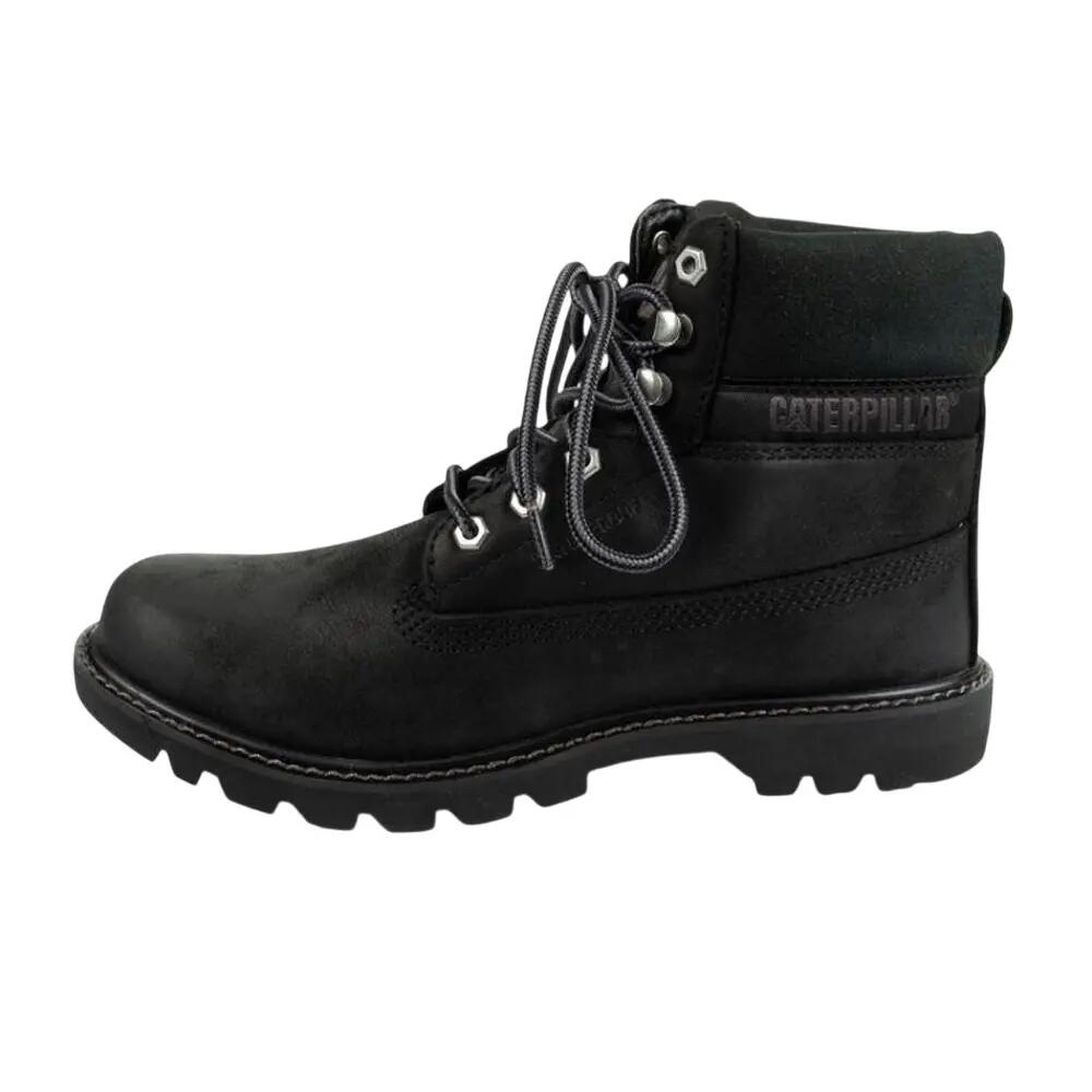Botas a los Tobillos de Cuero Full Grain Colorado para Hombre Negro 3/6