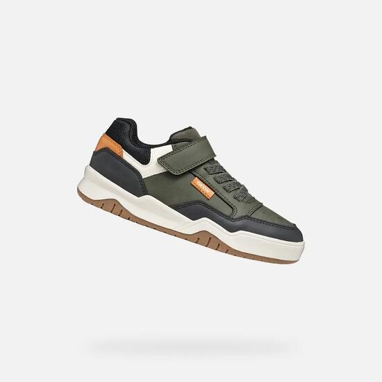 Baskets Garçon J PERTH BOY Vert Militaire