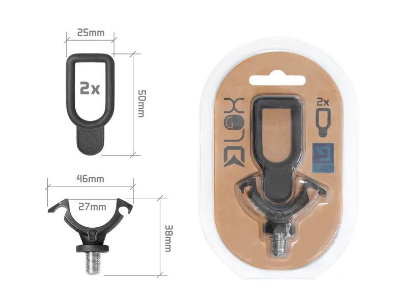 Supporto canna con blocco LOX / 1 supporto + 2 elastici 6/7