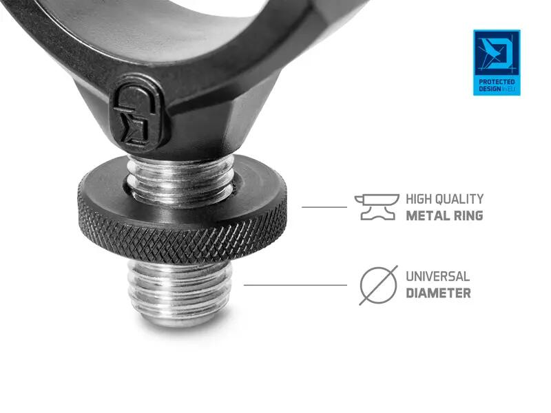 Supporto canna con blocco LOX / 1 supporto + 2 elastici 4/7