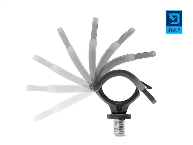 Supporto canna con blocco LOX / 1 supporto + 2 elastici 3/7