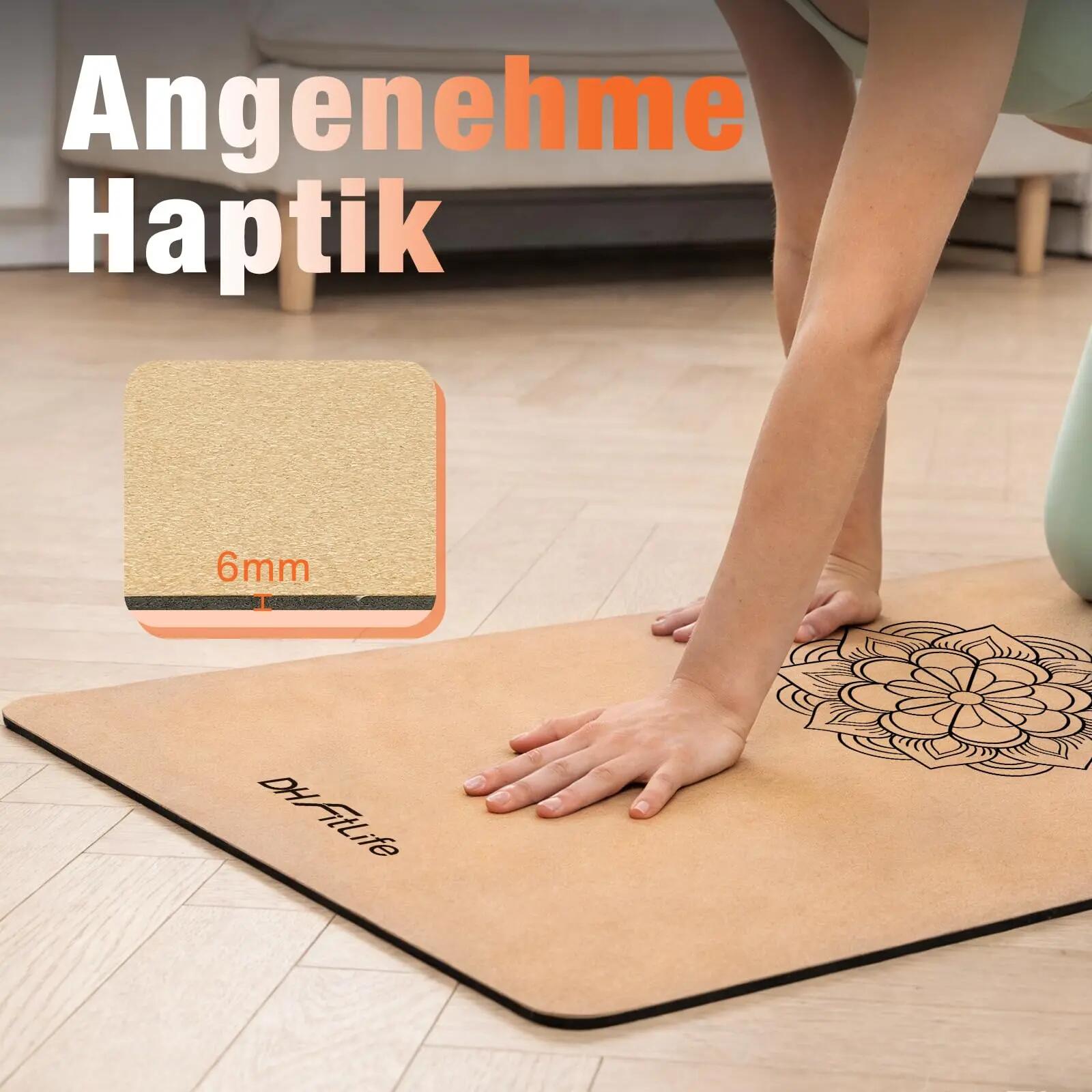 Tapis Yoga Liège Antidérapant Caoutchouc 183x61x0,6 cm - Harmonie du mandala 4/7