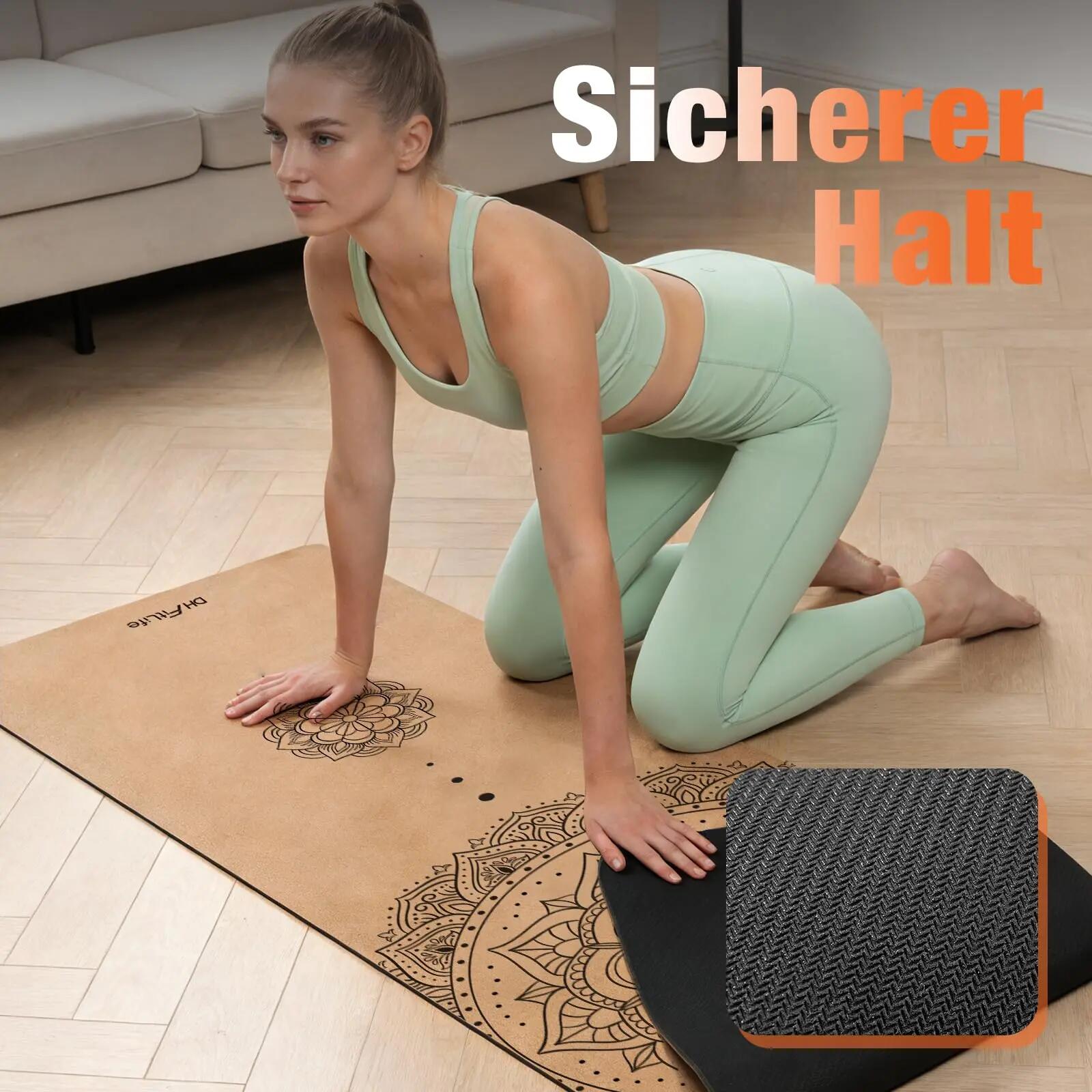 Tapis Yoga Liège Antidérapant Caoutchouc 183x61x0,6 cm - Harmonie du mandala 3/7