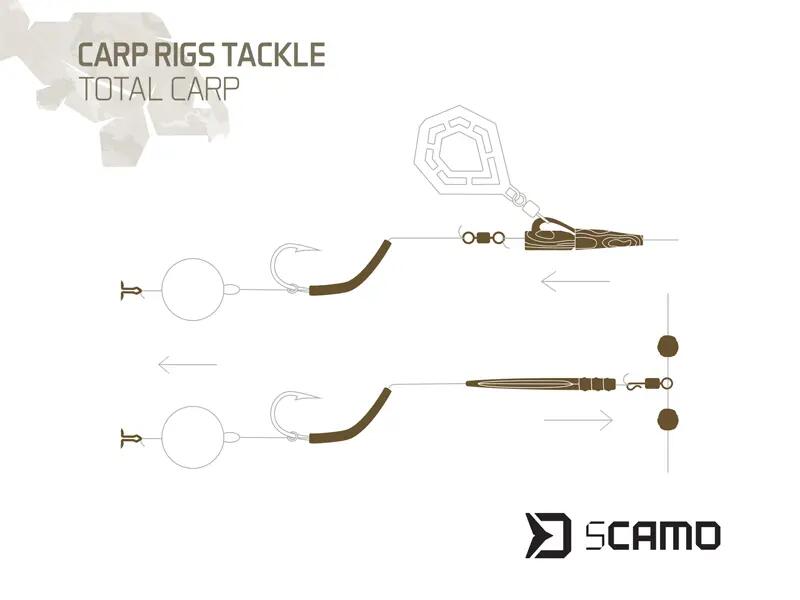 Lot de montages Carpe sCAMO Total CARP 3/6