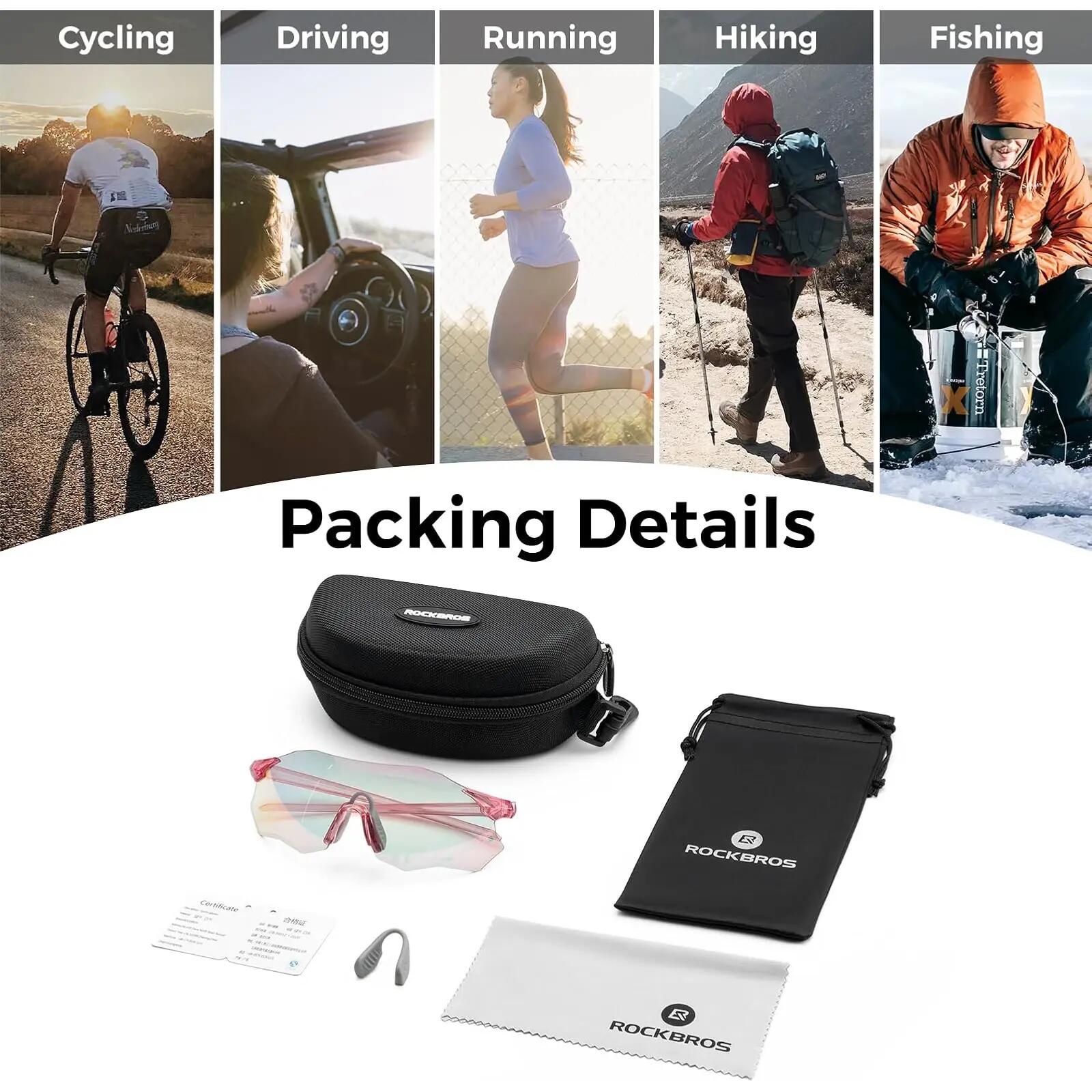 Fahrradbrille photochrom rahmenlos mit UV-Schutz – für Damen & Herren 6/7