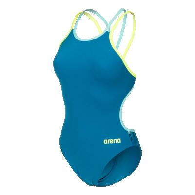 Costume intero Arena Solid Double Cross Back Blu Cosmo