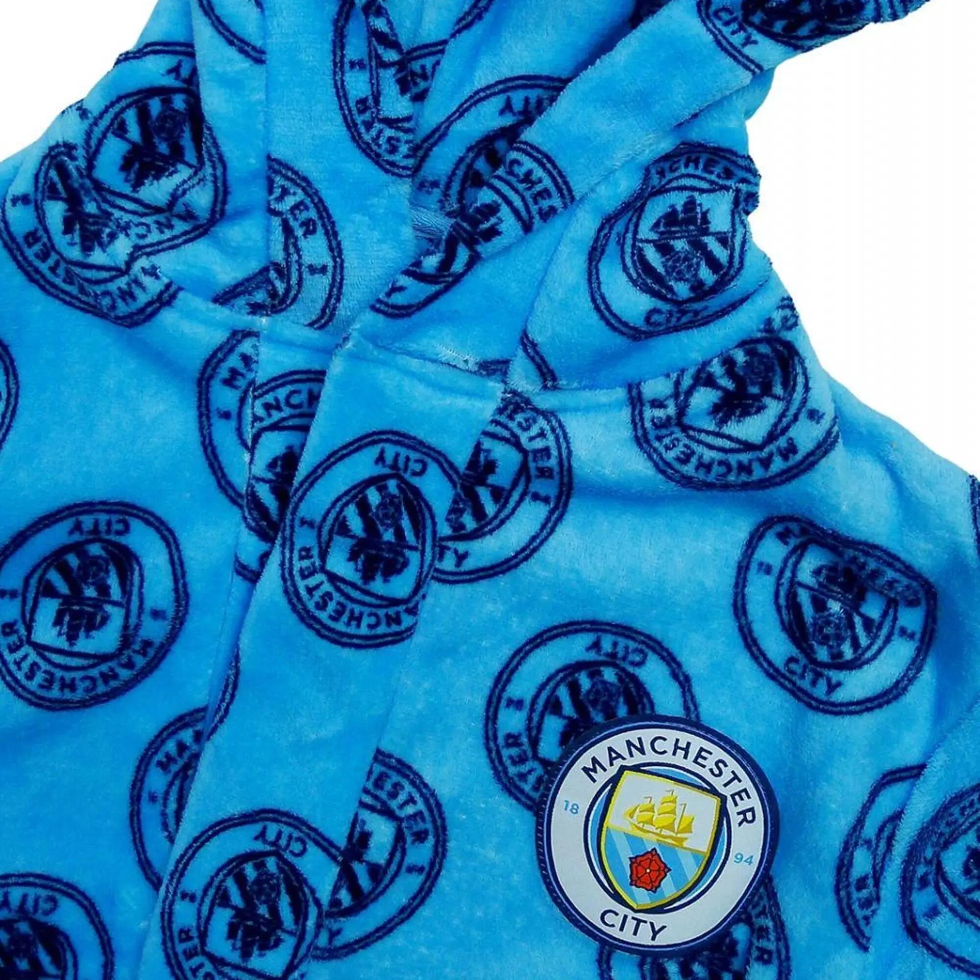 Mens Logo Bathrobe (Sky Blue) 4/5