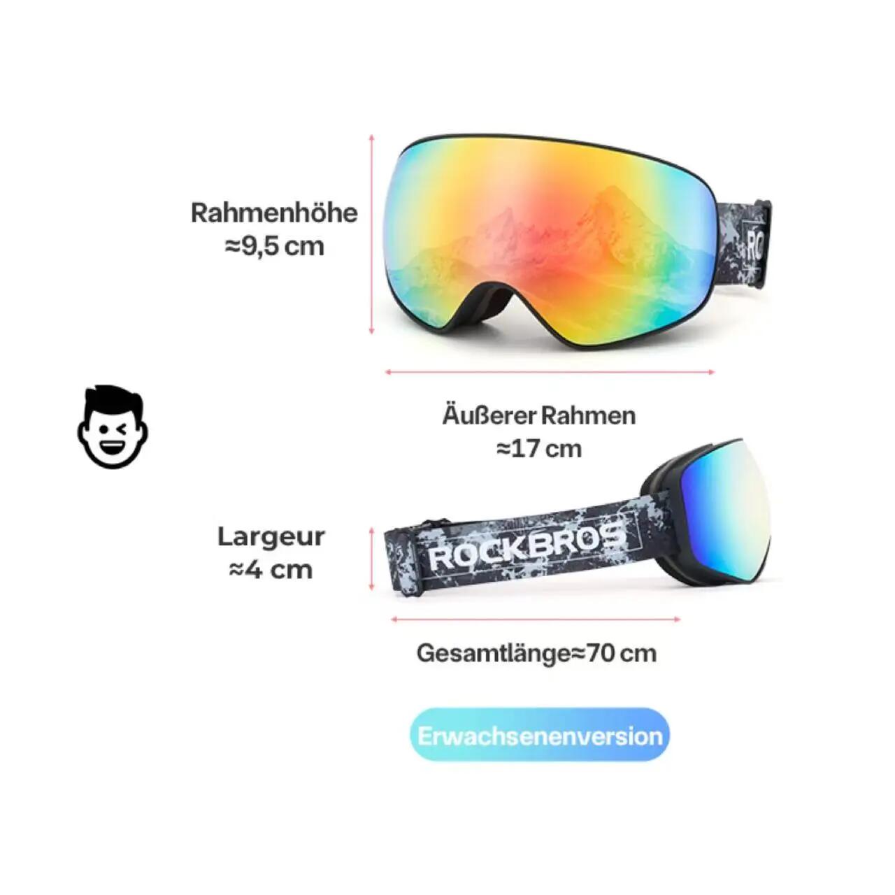 Skibrille für Erwachsene mit Doppelscheibe & UV-Schutz 7/7