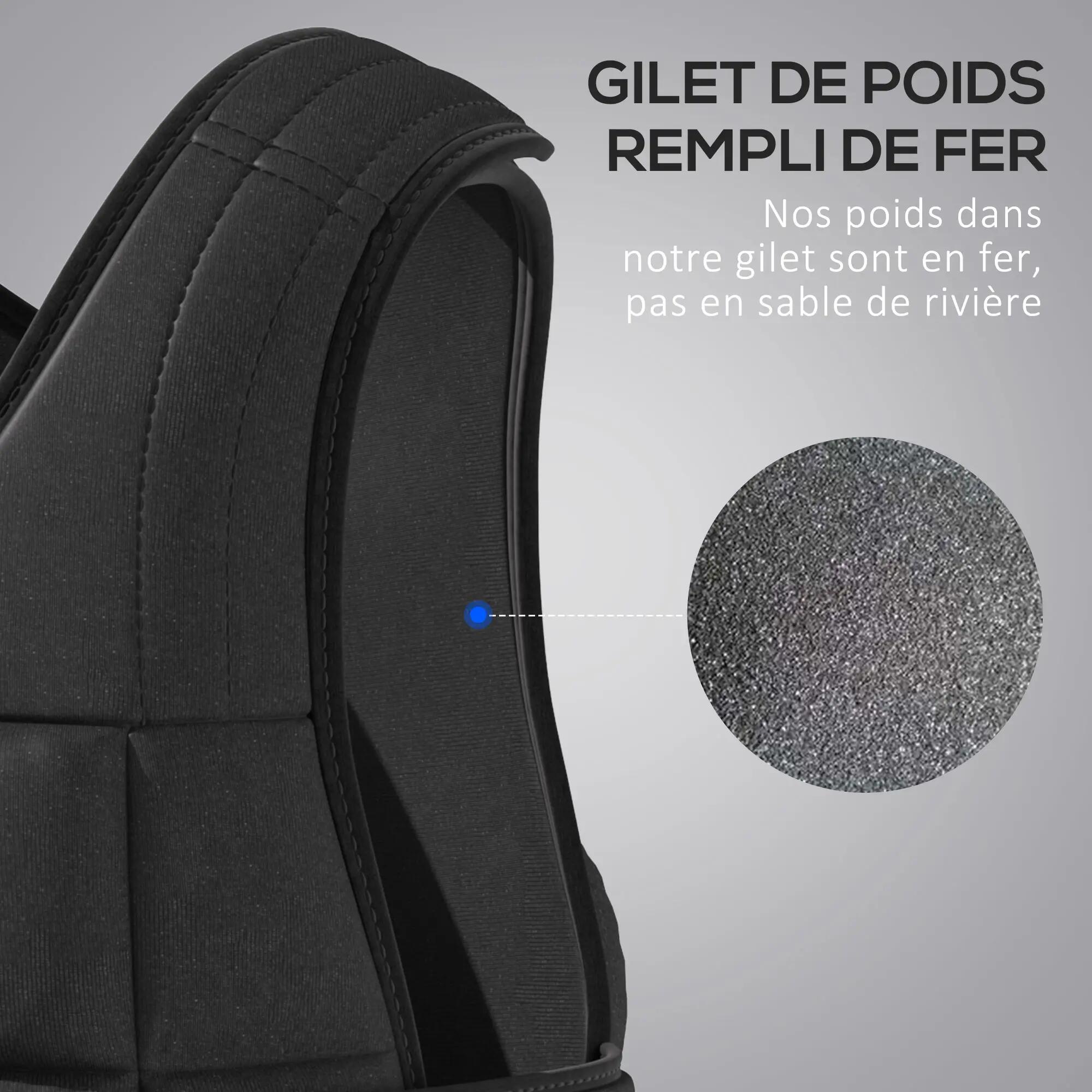 Gilet lesté réglable 10 Kg max. oxford noir 5/5