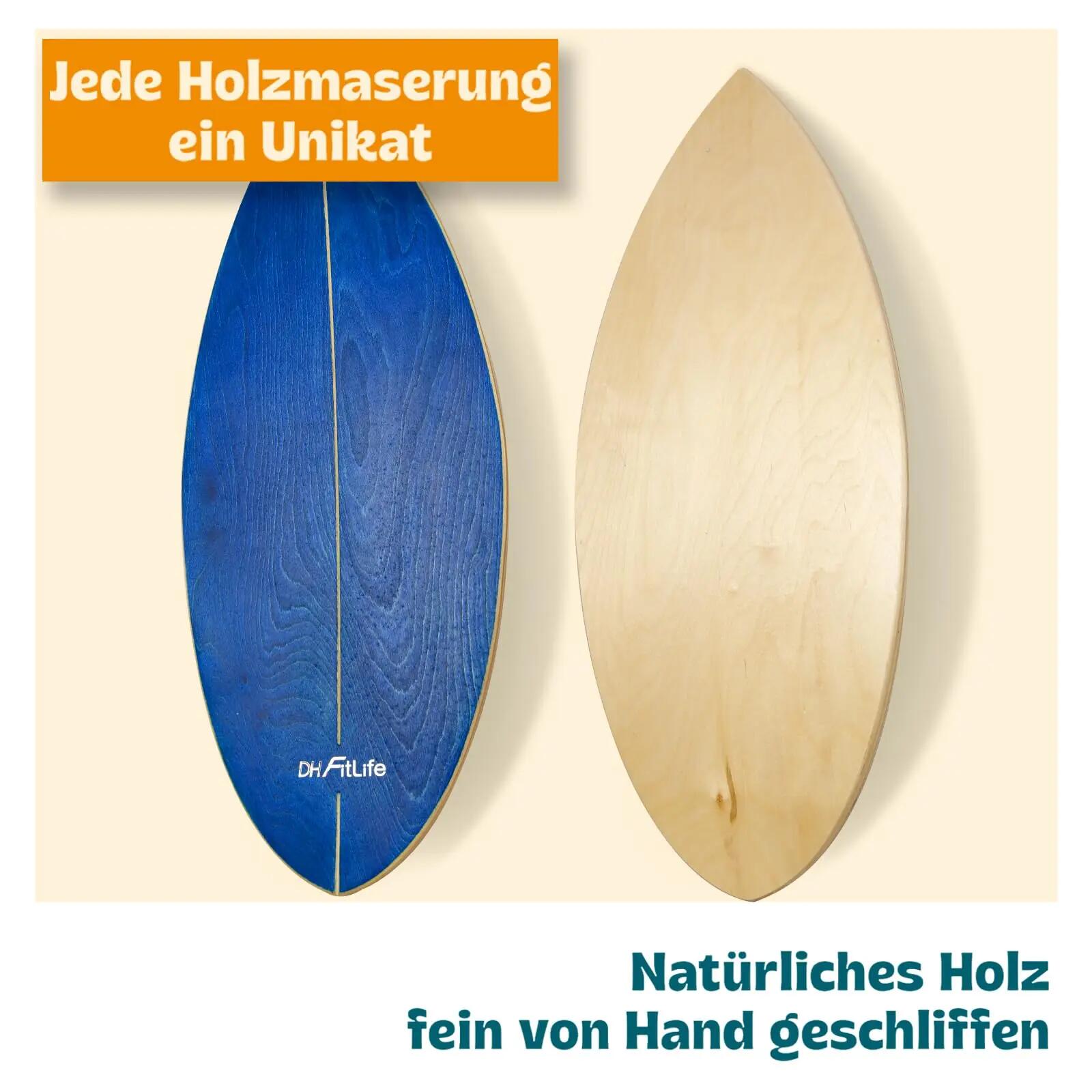 DH FitLife Surfing Balance-Board Set, Surfbrett-Kit aus Birkenholz 3/7