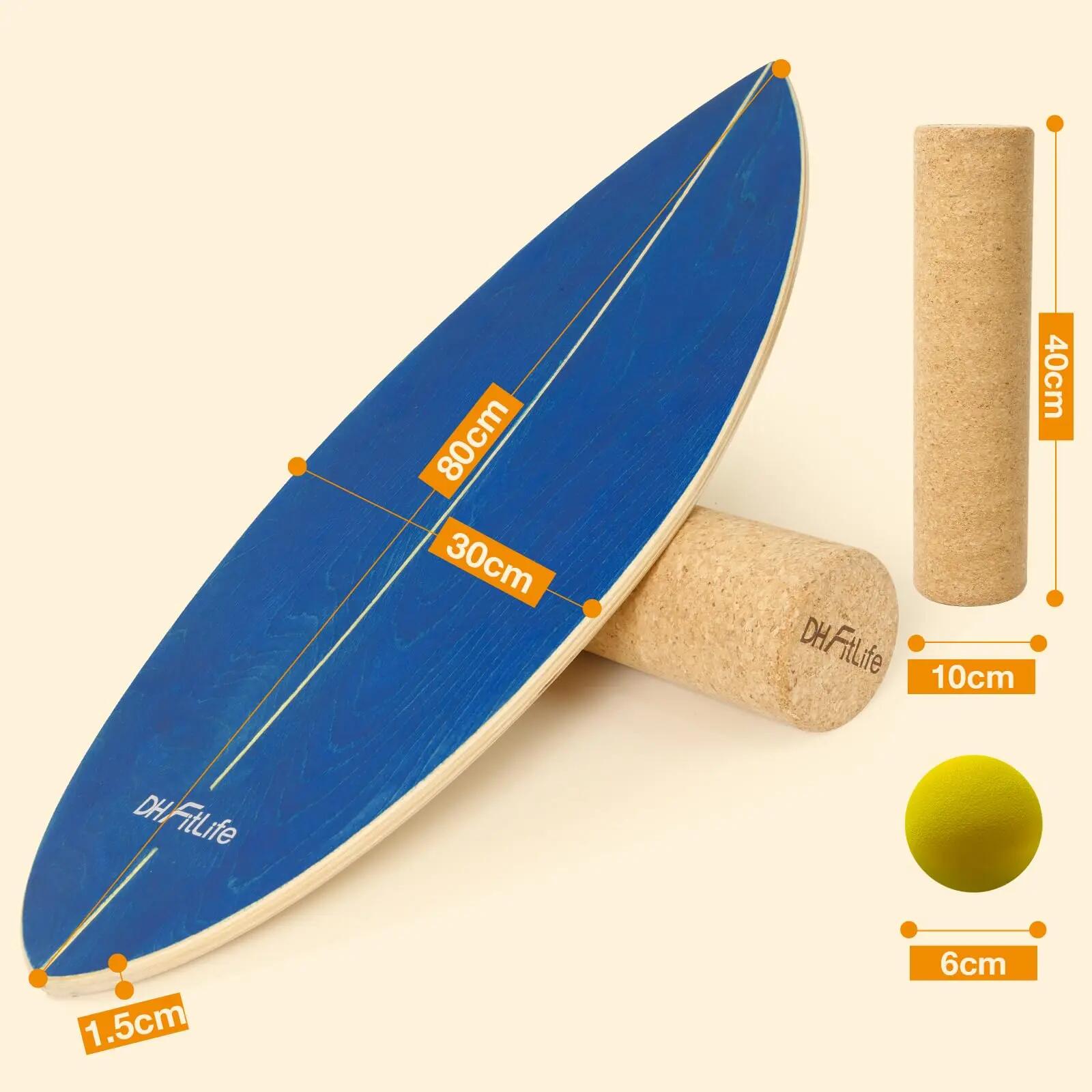 DH FitLife Surfing Balance-Board Set, Surfbrett-Kit aus Birkenholz 2/7