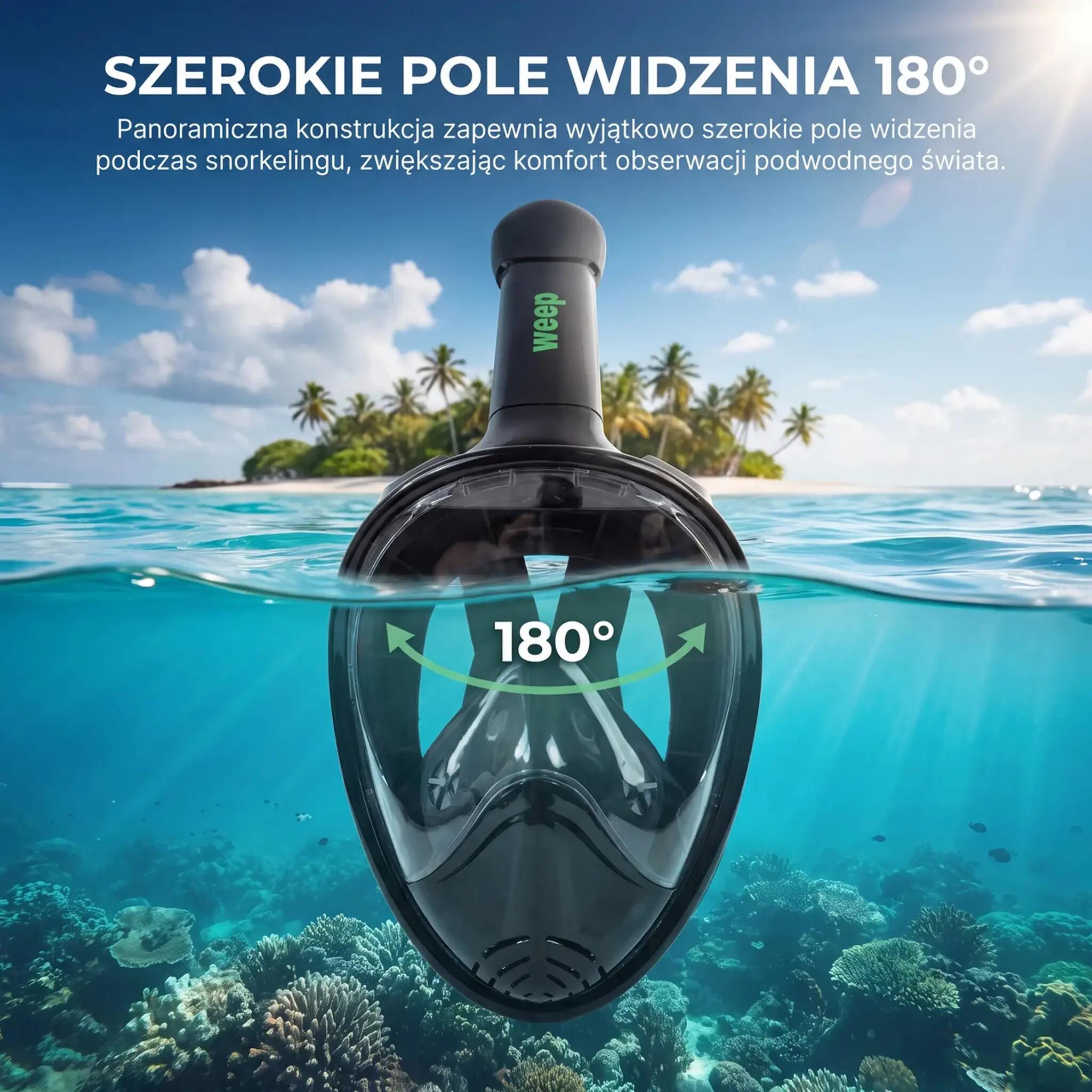 Maska Do Nurkowania Weep Dive-YSE Snorkeling Panoramiczna No Fog 2/13