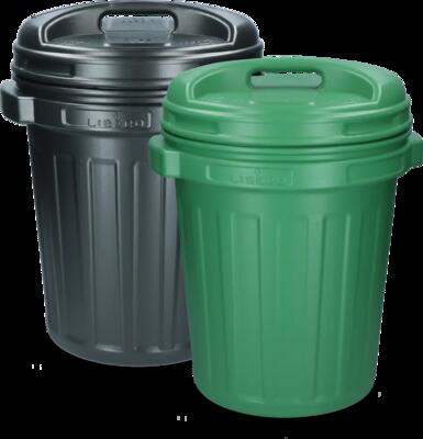 Voerton met draaisluiting 40 liter black groen