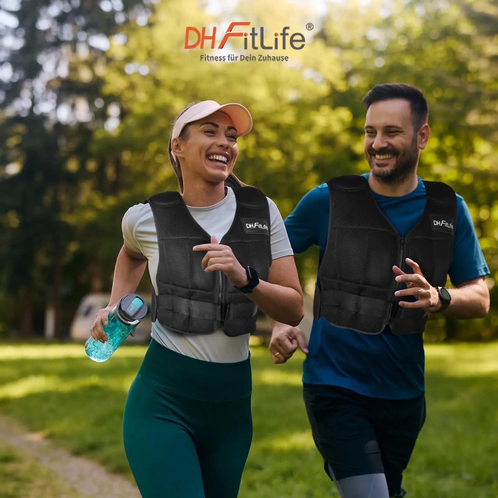 DH FitLife Gewichtsweste 10kg, verstellbar, mit 26 Eisensand Blöcken 7/7